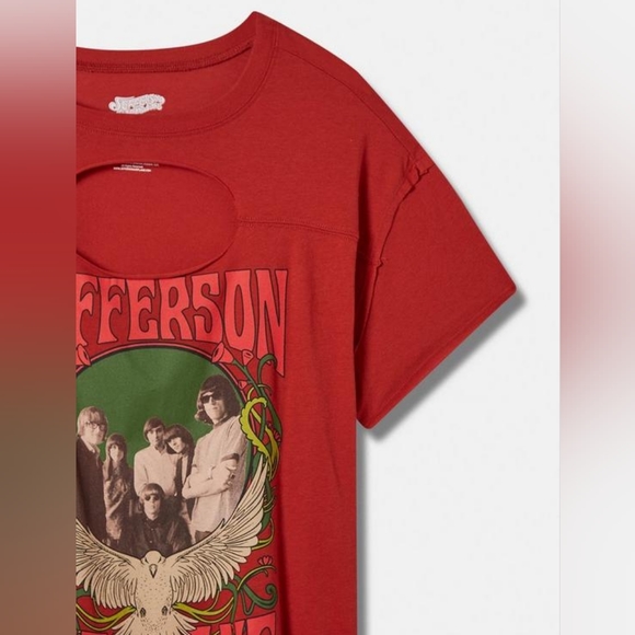 TORRID Jefferson Airplane Classic Fit Cotton Keyhole Tee - Picture 3 of 4